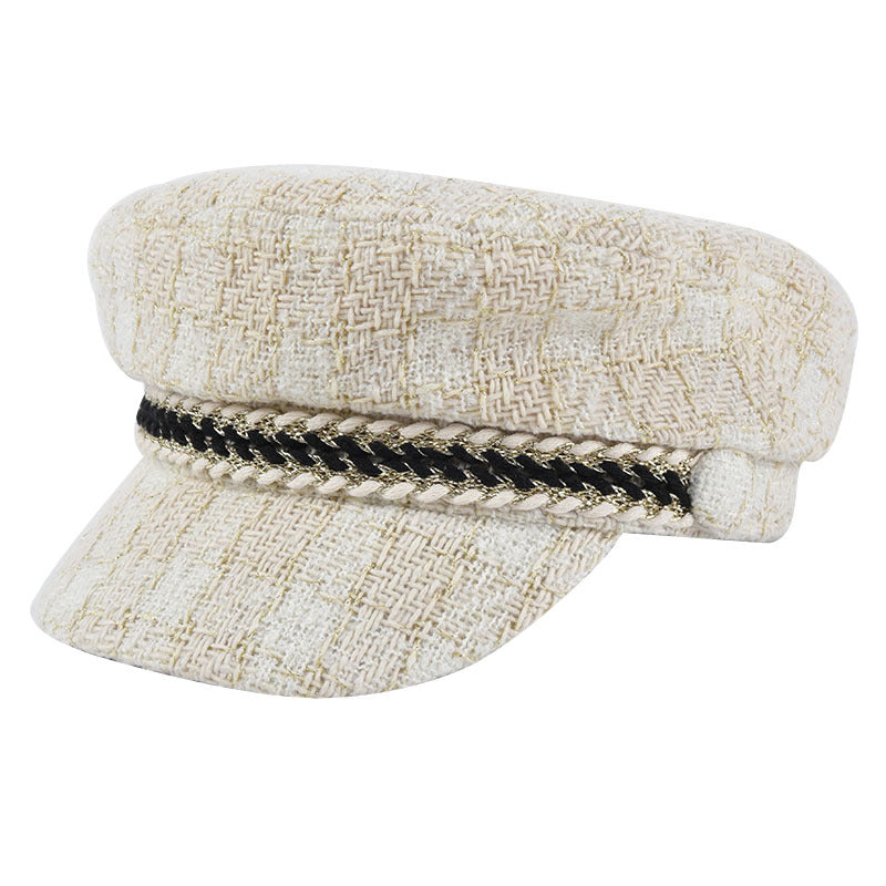 Fashion All-match Navy Style Flat Cap Women